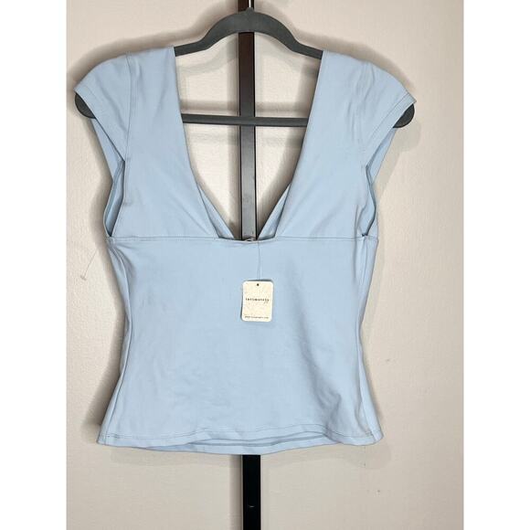 Intimately by Free People Cap Sleeve Duo Corset Cami Top Sky Blue Womens L NWT - Picture 3 of 6
